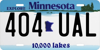 MN license plate 404UAL