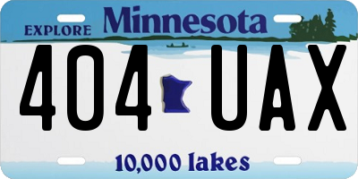MN license plate 404UAX