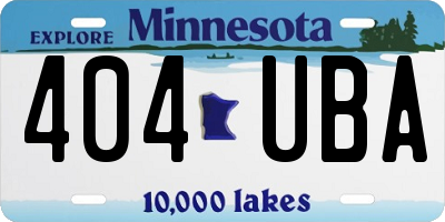 MN license plate 404UBA
