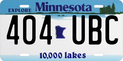 MN license plate 404UBC