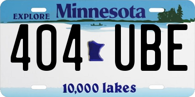 MN license plate 404UBE