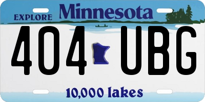 MN license plate 404UBG