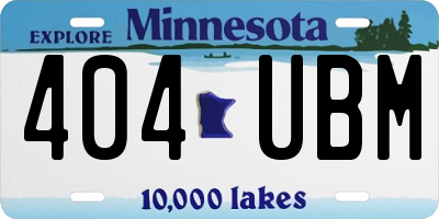 MN license plate 404UBM