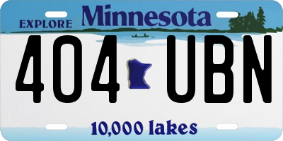 MN license plate 404UBN
