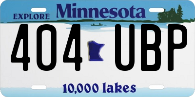 MN license plate 404UBP