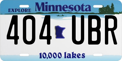 MN license plate 404UBR