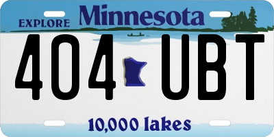 MN license plate 404UBT