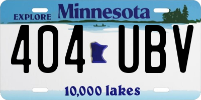 MN license plate 404UBV