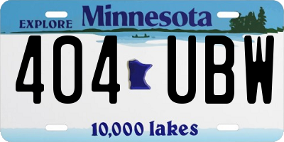 MN license plate 404UBW