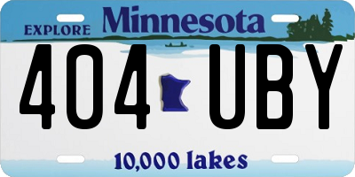 MN license plate 404UBY