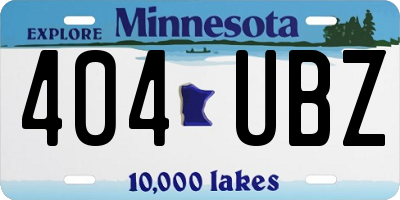 MN license plate 404UBZ