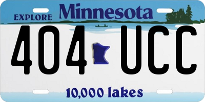 MN license plate 404UCC