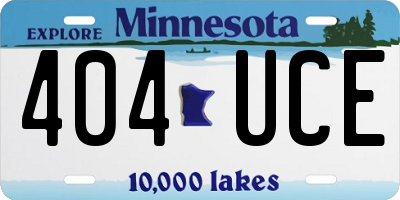 MN license plate 404UCE