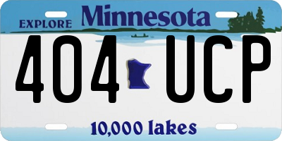 MN license plate 404UCP