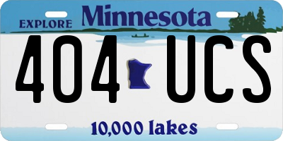 MN license plate 404UCS