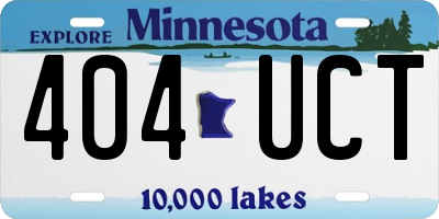 MN license plate 404UCT