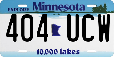 MN license plate 404UCW