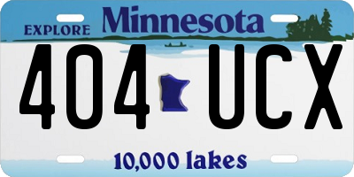 MN license plate 404UCX