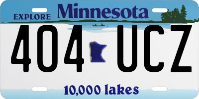 MN license plate 404UCZ