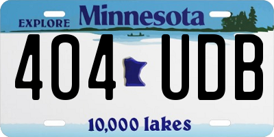 MN license plate 404UDB