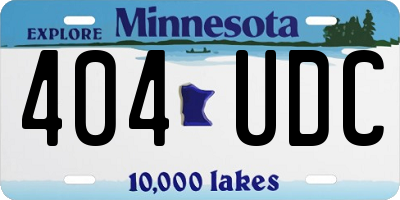 MN license plate 404UDC