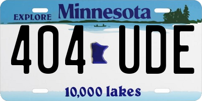 MN license plate 404UDE