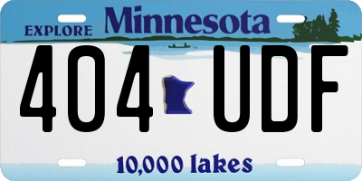 MN license plate 404UDF