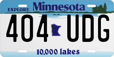 MN license plate 404UDG