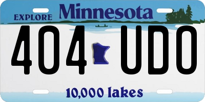 MN license plate 404UDO