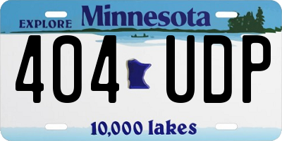 MN license plate 404UDP