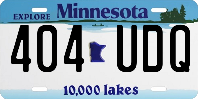 MN license plate 404UDQ