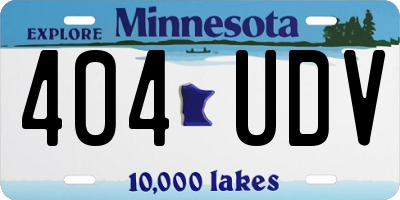 MN license plate 404UDV