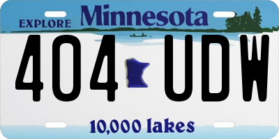 MN license plate 404UDW