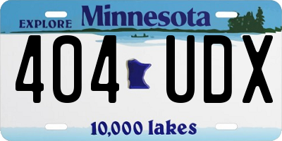MN license plate 404UDX