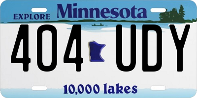 MN license plate 404UDY