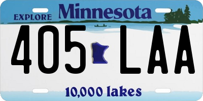 MN license plate 405LAA