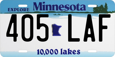 MN license plate 405LAF