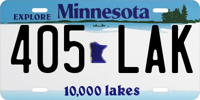 MN license plate 405LAK