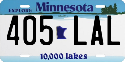 MN license plate 405LAL