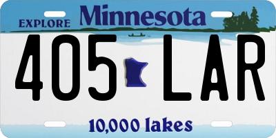 MN license plate 405LAR