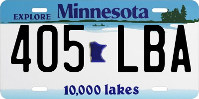 MN license plate 405LBA