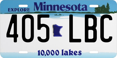 MN license plate 405LBC