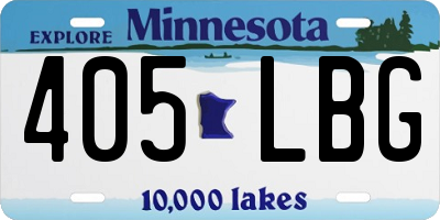 MN license plate 405LBG