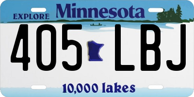 MN license plate 405LBJ