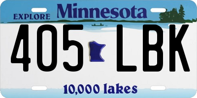 MN license plate 405LBK