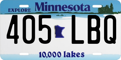 MN license plate 405LBQ