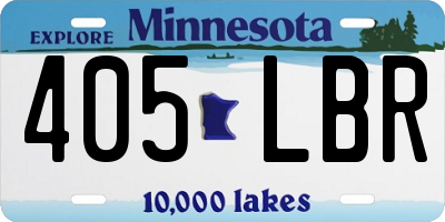 MN license plate 405LBR