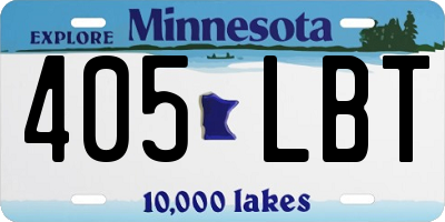 MN license plate 405LBT