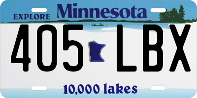 MN license plate 405LBX