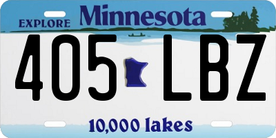 MN license plate 405LBZ